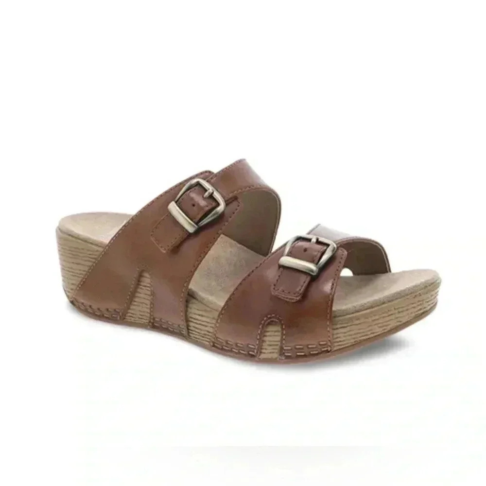 Dansko Leeann Tan Burnished Calf Sandals